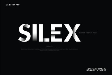 Silex, White shadow effect font with letters and numbers logo for brand