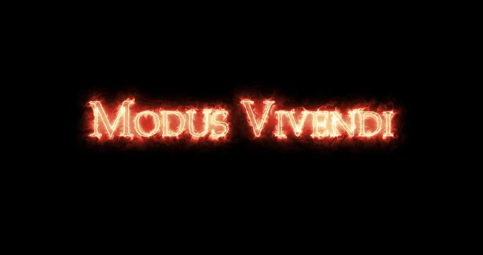 Modus Vivendi written with fire. Loop