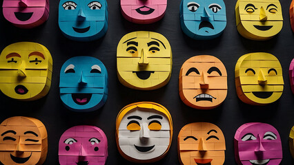 Kalejdoskop Emocji - Sztuka Maskowania - obrazy, fototapety, plakaty