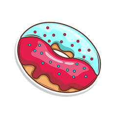 Delicious donut vector hand draw illustration