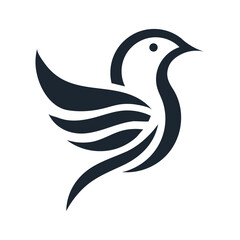 logo, little bird silhouette icon, white background vector design vector illustration.
