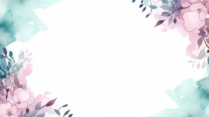 Abstract watercolor background with watercolor splashes around the edges and space for text