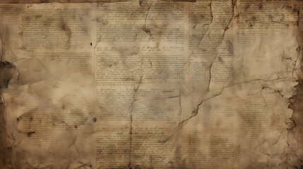 Naklejka premium Desktop background of A well-preserved vintage newspaper