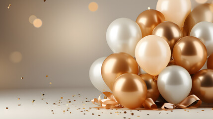 Fototapeta na wymiar luxury happy birthday greeting template with balloon, birthday