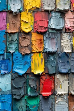 Peeling colored paint strokes