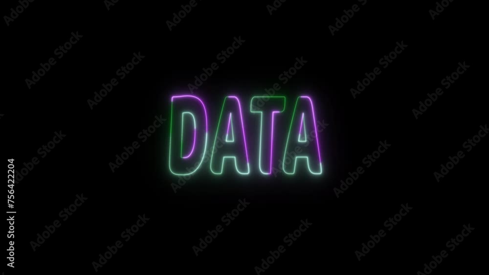 Aufkleber neon network text animation. glowing network word animated.