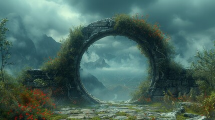 Arch Painting in Forest - obrazy, fototapety, plakaty