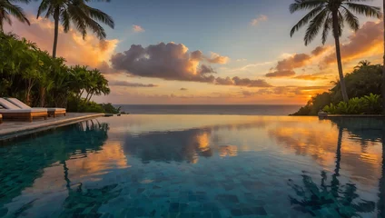 Fotobehang Tropikalny Raj przy Zachodzie Słońca © MS