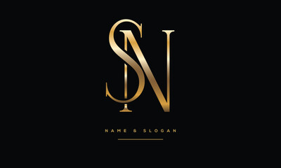 SN, NS,S , N, Abstract Letters Logo Monogram