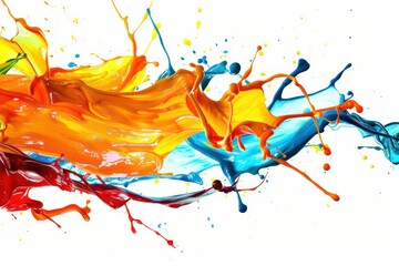colorful paint splash with white background