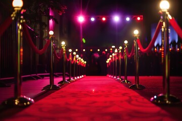 red carpet of red carpet at hollywood event in night