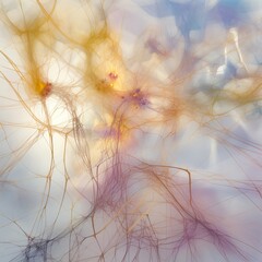 Ethereal atmosphere created by intersecting lines inspired by microbiology and a digital matrix