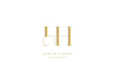 alphabet Letters H, HH Initials Logo Monogram	
