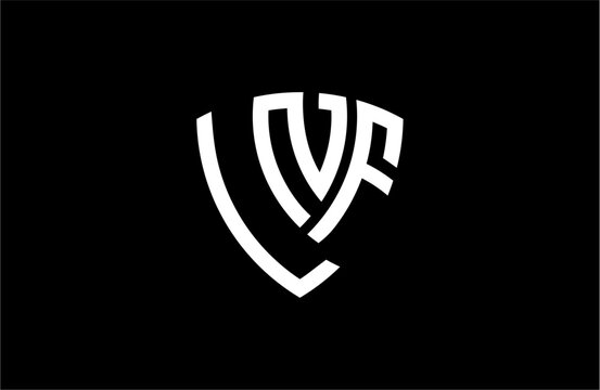 LNF creative letter shield logo design vector icon illustration