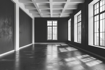 Empty room with a wall and floor. Advertising background