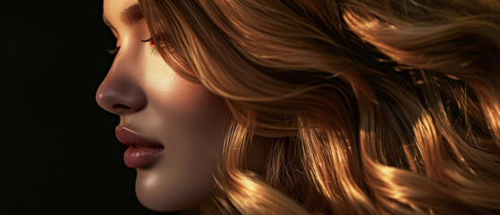 Golden curls frame a partial portrait of mystery.