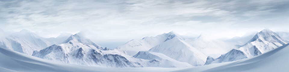 Fototapeta na wymiar Majestic Snowy Mountain Range Painting