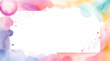 Simple watercolor border with empty white