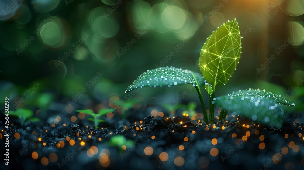 Aufkleber concept for alternative medicine, seedling tree leaves. abstract illustration isolated on green back