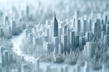Fototapeta na wymiar stylized paper cut-out city skyline