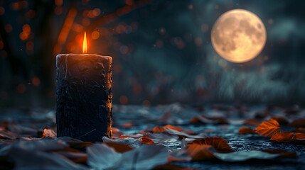  burning candle in the dark background.