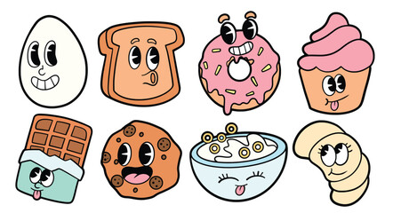 Set Of Retro breakfast Design, Vector pack