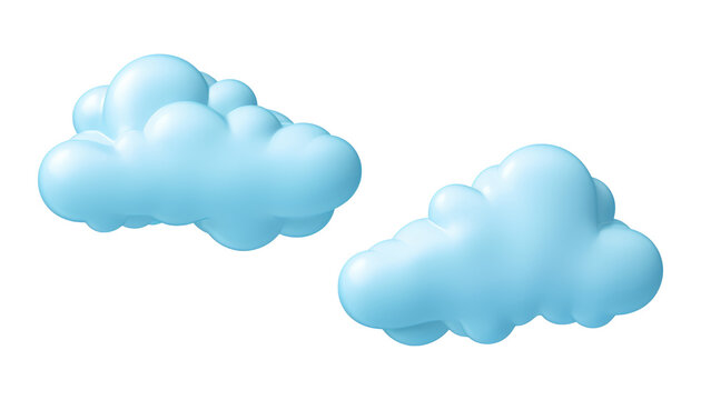 blue cloud icon isolated on transparent background cutout