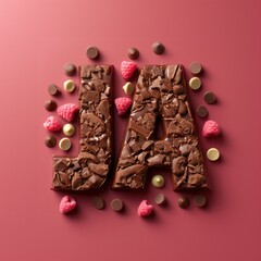Ja zur Schokolade! Schokolade und das Wort YES. Die Aufschrift lautet YES. Ein Schild aus Schokolade und der Aufschrift JA - erwartet, dass du es erwiderst. Sag ja zu Schokolade und Sahne.