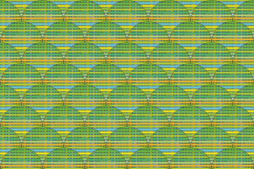Illustration, pattern layer of green line in circle  background.