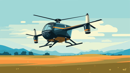 Fototapeta na wymiar A remote-controlled helicopter soaring through the