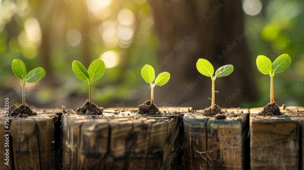 Poster a growth graph of seedlings growing from soil between the years 2021 and 2022. a graph illustrating 