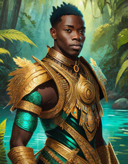 열대 우림 전설 흑인 전사