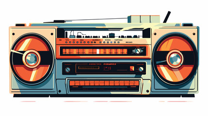 A retro cassette tape player emitting nostalgic tun