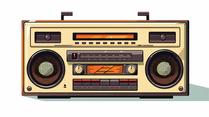 A retro cassette tape player emitting nostalgic tun