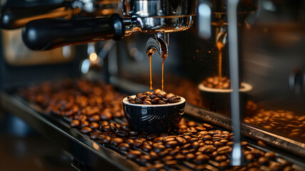 coffee machines. making Arabica Robusta coffee. coffee shop.