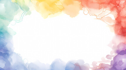 Simple watercolor border with empty white