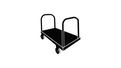 Industrial Cart, black isolated silhouette