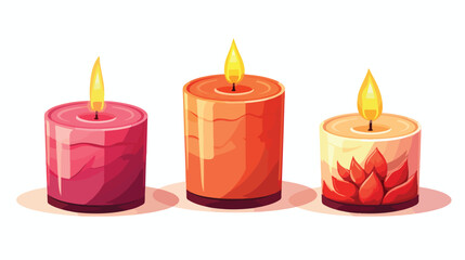 A set of aromatic candles casting a warm and soothing