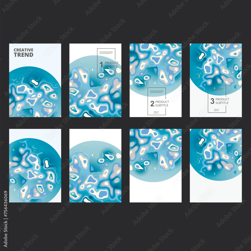 Poster liquid vector shapes background. abstract color blue design. futuristic templates