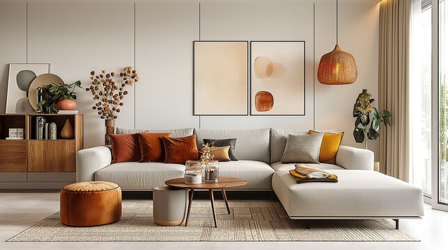 Sunlit Haven: A Living Room Oasis. Generative AI