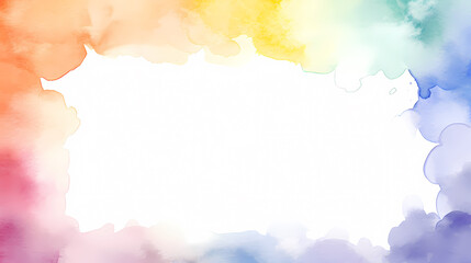 Simple watercolor border with empty white