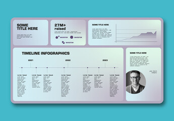Grid Layout Infographics Template with Timeline