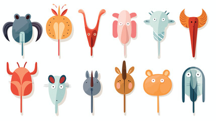 A set of decorative wall hooks shaped like animals