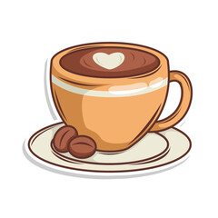 Coffee drink in cup illustration