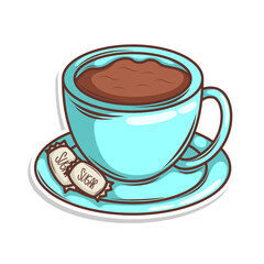 Coffee drink in cup illustration