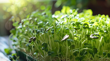 Obraz premium ready to eat sprouts for healthy lifestyle home growing food