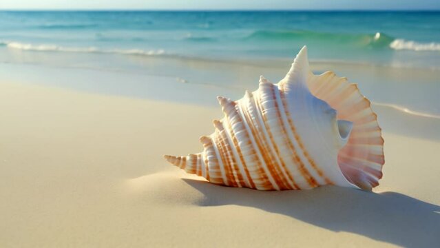 a shell on the beach