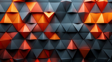 Abstract 3d rendering of polygonal background with red and black elements