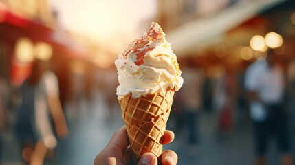 ice cream cone on the street