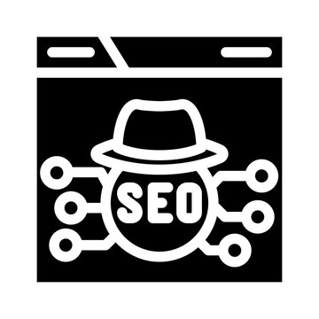 black hat seo glyph icon vector. black hat seo sign. isolated symbol illustration